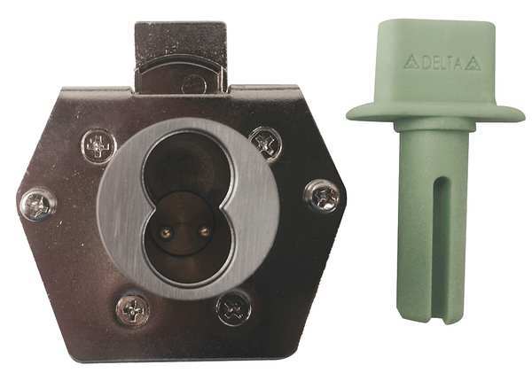 Delta Lock Interchangeable Core Drawer Dead Bolt, Coreless, SFIC Key, For Material Thickness 1 1/16 in G DI1125D500BCRV2