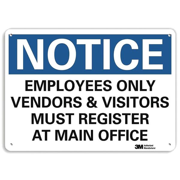 Lyle Notice Sign, 10 in H, 14 in W, Aluminum, Horizontal Rectangle, English, U5-1194-NA_14x10 U5-1194-NA_14x10