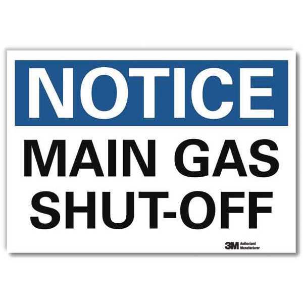 Lyle Notice Sign, 5 in H, 7 in W, Horizontal Rectangle, English, U5-1315-RD_7X5 U5-1315-RD_7X5