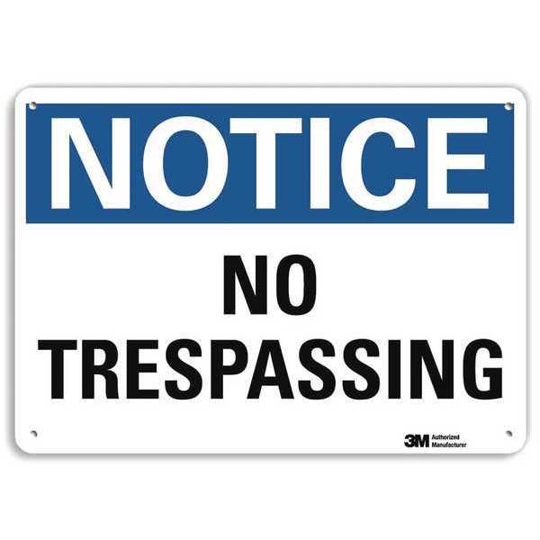 Lyle Notice Sign, 10 in H, 14 in W, Plastic, Horizontal Rectangle, English, U5-1419-NP_14X10 U5-1419-NP_14X10