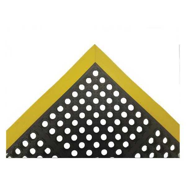 Notrax Black with Yellow Border Drainage Holes Drainage Mat 3 ft. 4" W x 5 ft. 4" L, 7/8" 34L281