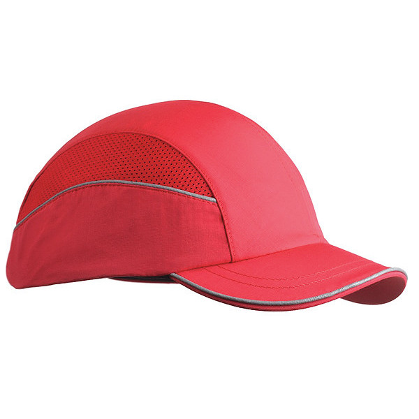 Surflex Bump Cap, Short Brim Baseball, Inner ABS Polymer, Outer Nylon, Hook-and-Loop Suspension, Red SCARAP1RED