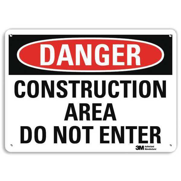 Lyle Danger Sign, 10 in Height, 14 in Width, Aluminum, Vertical Rectangle, English U3-1240-NA_14x10