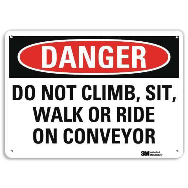 Lyle Danger Sign, 10 in Height, 14 in Width, Plastic, Horizontal Rectangle, English U3-1308-NP_14X10