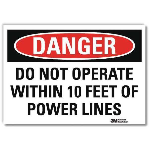 Lyle Danger Sign, Self-Adhesv Mount, 7inWx5inH, U3-1342-RD_7X5 U3-1342-RD_7X5