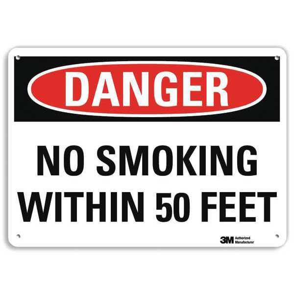 Lyle Danger No Smoking Sign, 10" H, 14 in W, Vertical Rectangle, English, U3-1863-RA_14X10 U3-1863-RA_14X10