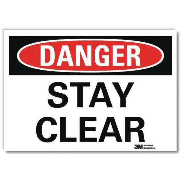 Lyle Danger Sign, 5 in H, 7 in W, Reflective Sheeting, Horizontal Rectangle, English, U3-1992-RD_7X5 U3-1992-RD_7X5