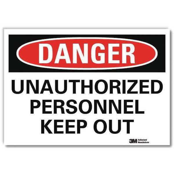 Lyle Danger Sign, 10 in H, 14 in W, Reflective Sheeting, Horizontal Rectangle, English, U3-2025-RD_14X10 U3-2025-RD_14X10