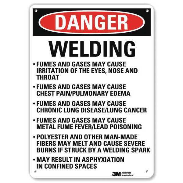 Lyle Danger Sign, 10 in Height, 7 in Width, Plastic, Horizontal Rectangle, English U3-2075-NP_7X10