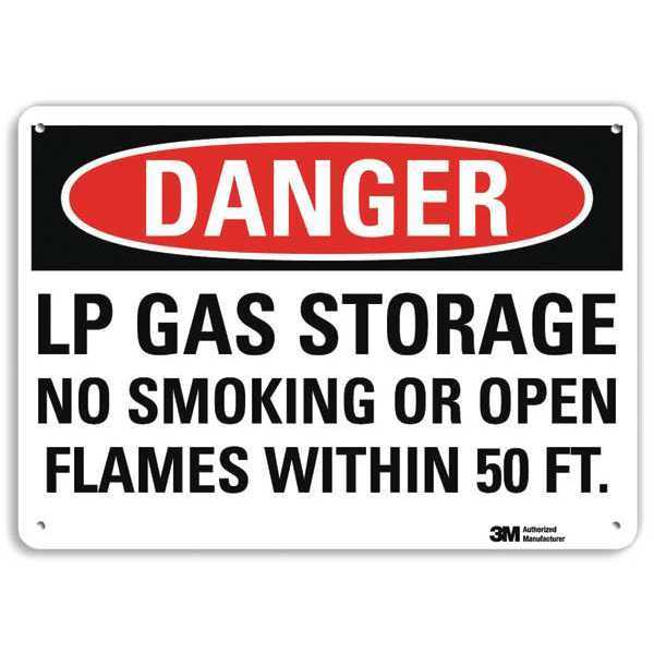 Lyle Danger No Smoking Sign, 10" H, 14 in W, Vertical Rectangle, English, U3-1782-RA_14X10 U3-1782-RA_14X10