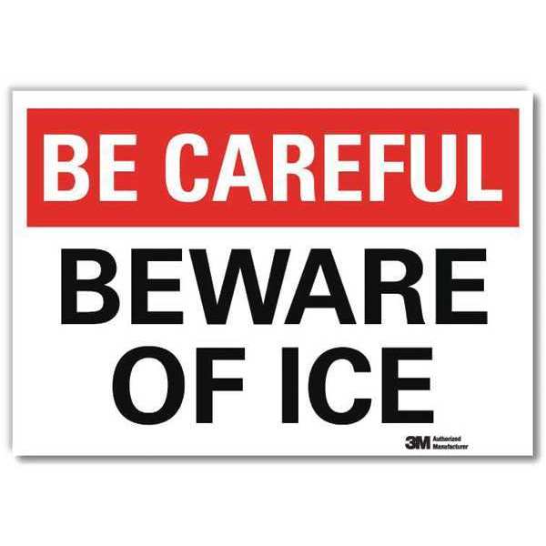 Lyle Reflective  Icy Conditions Label, 5 in Height, 7 in Width, Aluminum, Horizontal Rectangle, English U7-1004-RD_7X5