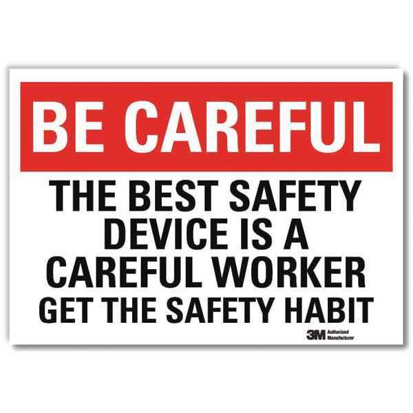 Lyle Safety Decal, 10 in H, 14 in W, Reflective Sheeting, English, U7-1041-RD_14X10 U7-1041-RD_14X10