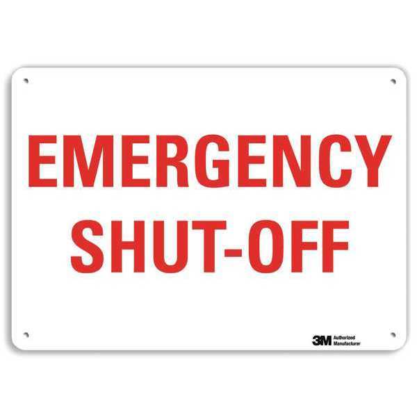 Lyle Shut-Off Sign, 14"W, 10"H, 0.040" Thickness, U7-1140-NA_14x10 U7-1140-NA_14x10