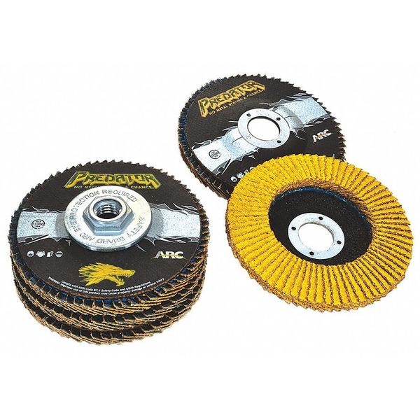 Arc Abrasives 5" x 7/8" Hard Edge PREDATOR Fiberglass Flap Disc, 50 Grit 71-10848AF