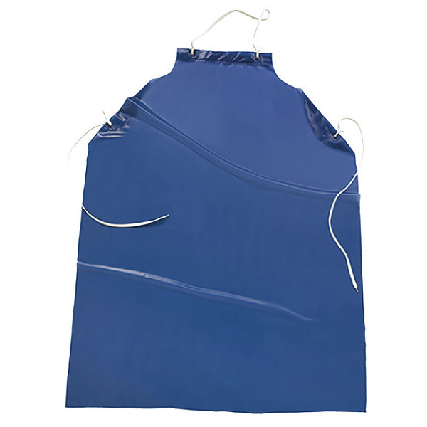 West Chester Protective Gear Bib Apron, 45inLx36inW, Blue, Vinyl, PK12 UUB-45