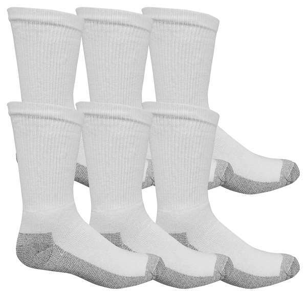 Fruit Of The Loom Socks, 10-13, Reinforced Toe, Heel, PK6 M8000W6US-12