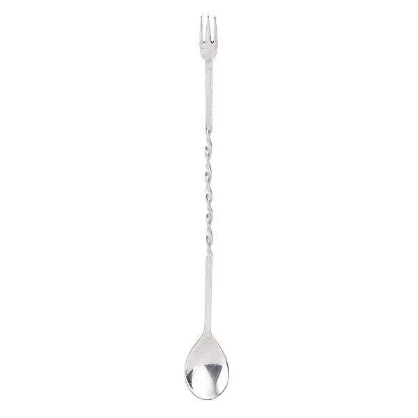 Tablecraft Bar Mixing Spoon W/Fork, SS, 12" H503K