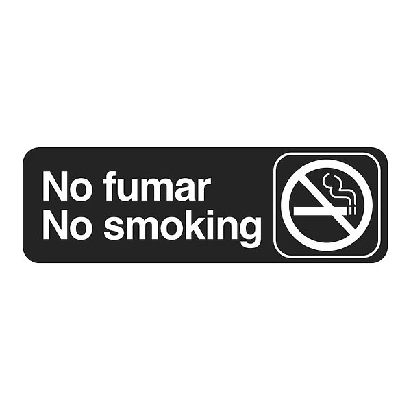 Tablecraft Multi-Lingual Plst Sign, No Fumar, 3"X9", 394589 394589