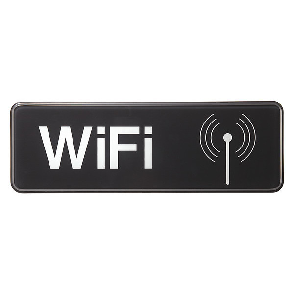 Tablecraft Restaurnt Compliant Plst Sign, Wifi, 3"X9", 394558 394558