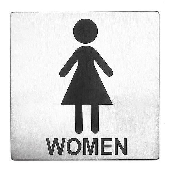 Tablecraft Contemp SS Sign, Women Restroom, 5"X5", B11 B11
