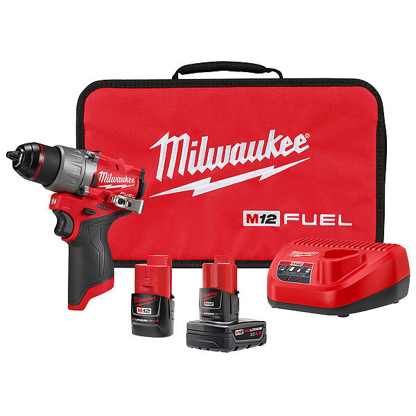 Milwaukee Tool Drill/Driver Kit, 1/2 in, 23 pcs 3403-22, 48-89-4631
