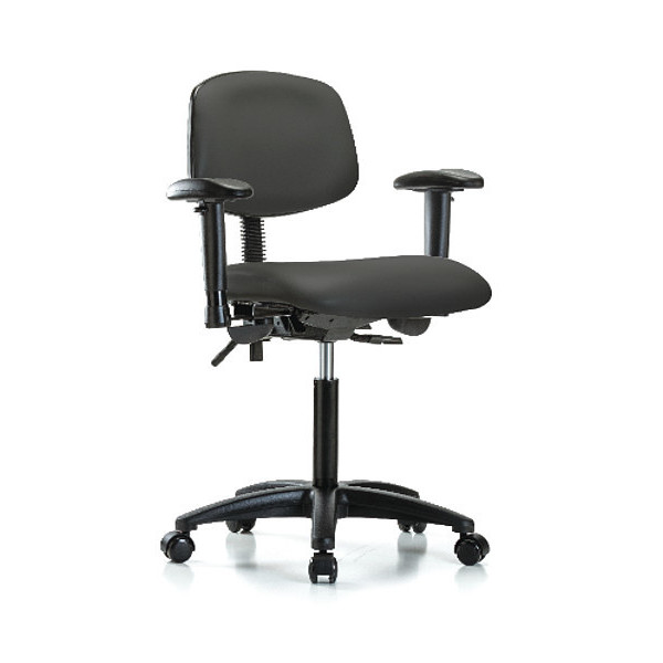 Blue Ridge Ergonomics Chair, Vin, Med Bench, Tilt AA Casters, Gry BR-VMBCH-RG-T1-A1-NF-RC-8605