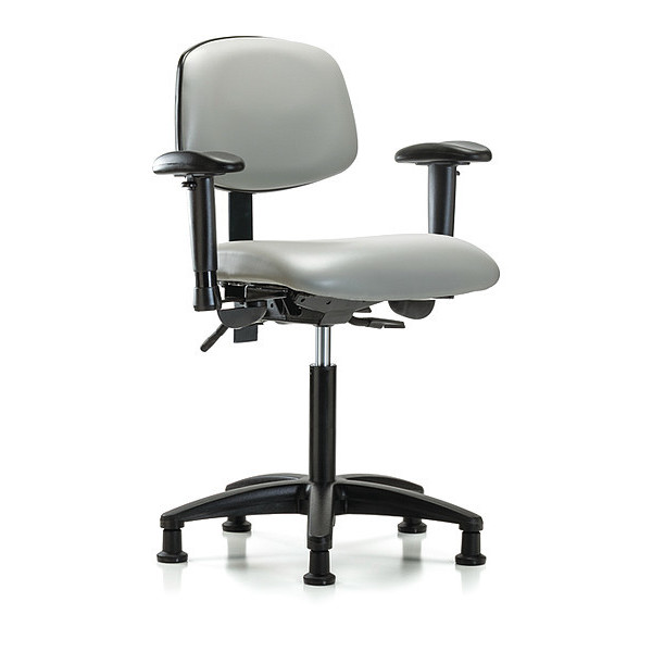 Blue Ridge Ergonomics Chair, Vinyl, Med Bench, Tilt AA Glides, Dov BR-VMBCH-RG-T1-A1-NF-RG-8567