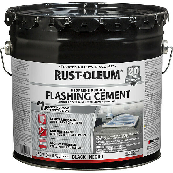 Rust-Oleum Flashing Roof Cement, Black, 2.8 gal 345462