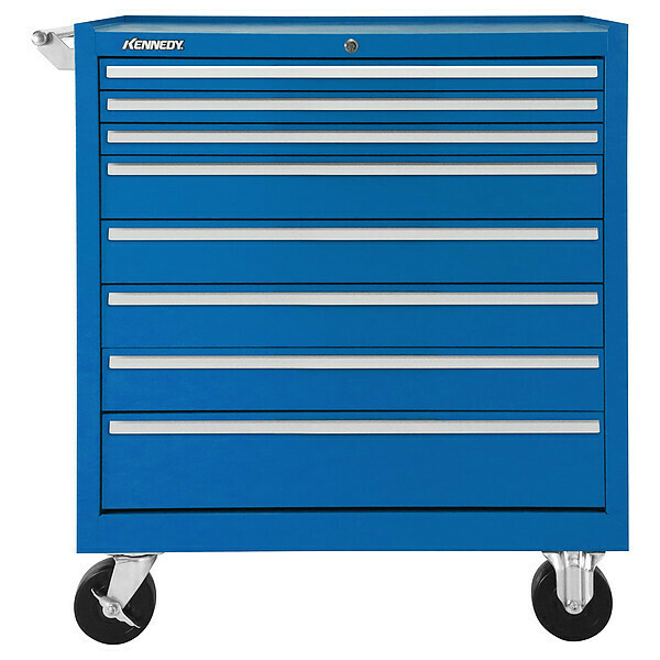 Kennedy Rolling Tool Cabinet, 8 Drawer, Blue, 34 in W 348XBL