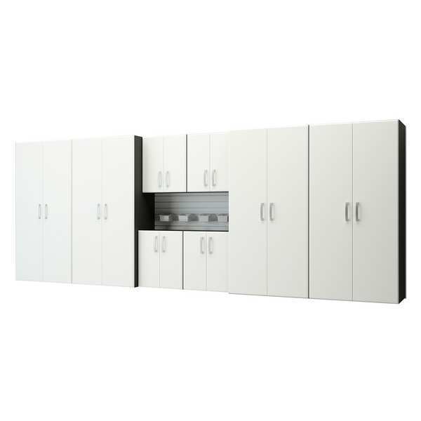 Flow Wall Cabinet Storage Station, Charcoal, White FCS-96W-08W