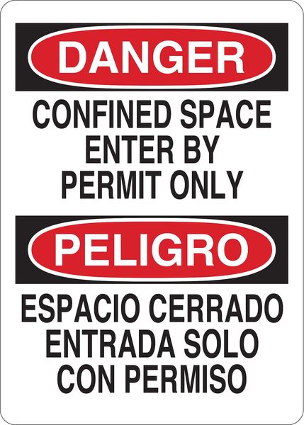 Condor Danger Sign, 10 in Height, 7 in Width, Aluminum, English, Spanish 35FY04