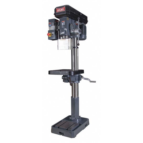 Dake Floor Drill Press, Belt Drive, 1 1/2 hp, 120 V, 18 in Swing, Variable Speed 977700-1V