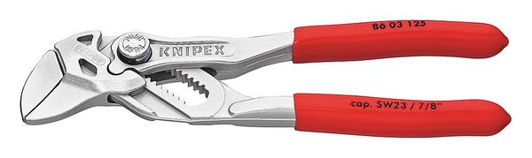 Knipex 5 in V-Jaw Plier Wrench Smooth, Plastic Grip 86 03 125 SBA