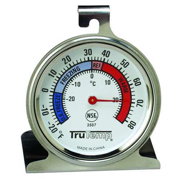 TAYLOR Refrigerator Freezer Thermometer: Cold Storage, Analog, 2 in Dial  Size, Metal Detectable