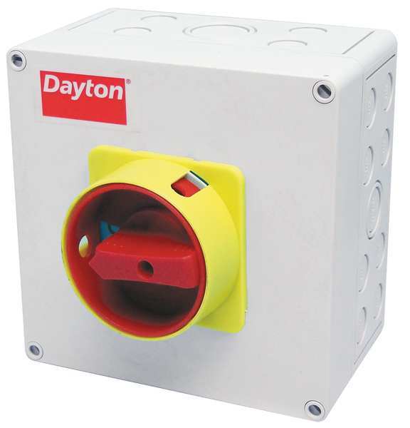 Hoffman Nonfusible Enclosed Single Throw Disconnect Switch, 50 A, 600V AC, 3 pole, NEMA 12, 3R VS-DS60RYK