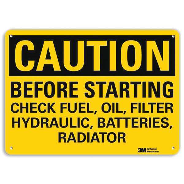 Lyle Caution Sign, 10 in H, 14 in W, Horizontal Rectangle, English, U4-1082-NA_14x10 U4-1082-NA_14x10