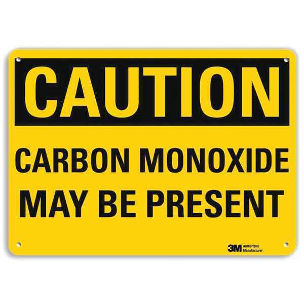 Lyle Caution Sign, 10 in H, 14 in W, Plastic, Horizontal Rectangle, English, U4-1107-NP_14X10 U4-1107-NP_14X10