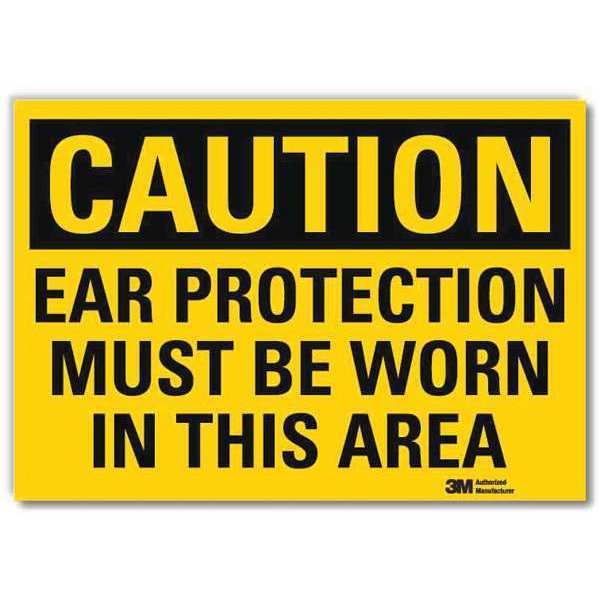 Lyle Safety Sign, Ear Protection Worn, 10in.W U4-1234-RD_10X7
