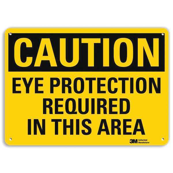 Lyle Safety Sign, Eye Protection In Area, 10inH U4-1287-RA_14X10