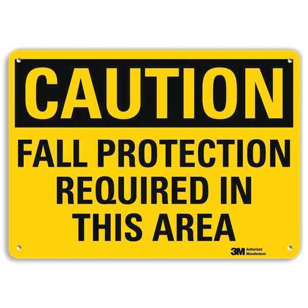 Lyle Safety Sign, Fall Protection, 10in.H U4-1300-RA_14X10