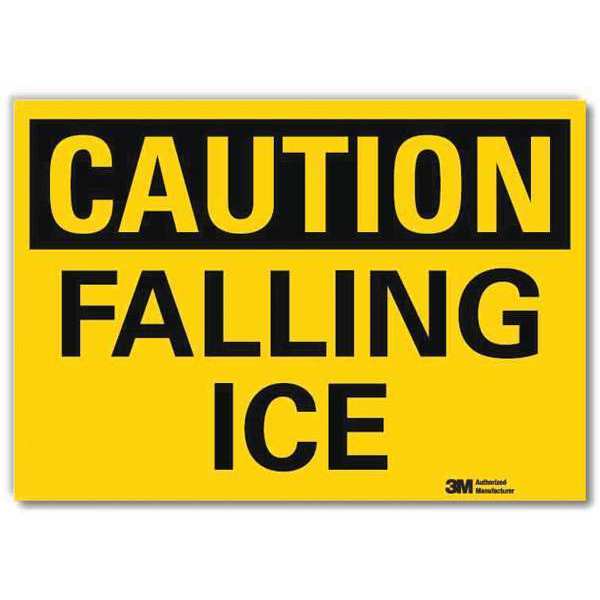 Lyle Reflective  Icy Conditions Label, 10 in Height, 14 in Width, Plastic, Horizontal Rectangle, English U4-1301-RD_14X10