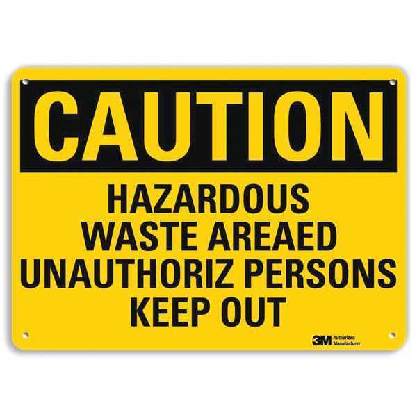 Lyle Caution Sign, 7 in H, 10 in W, Plastic, Vertical Rectangle, English, U4-1379-NP_10X7 U4-1379-NP_10X7