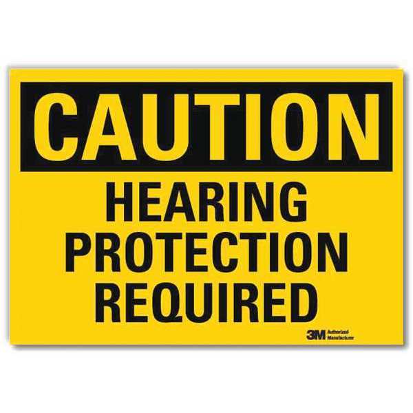 Lyle Safety Sign, Hearing Protection, 10in.W U4-1392-RD_10X7