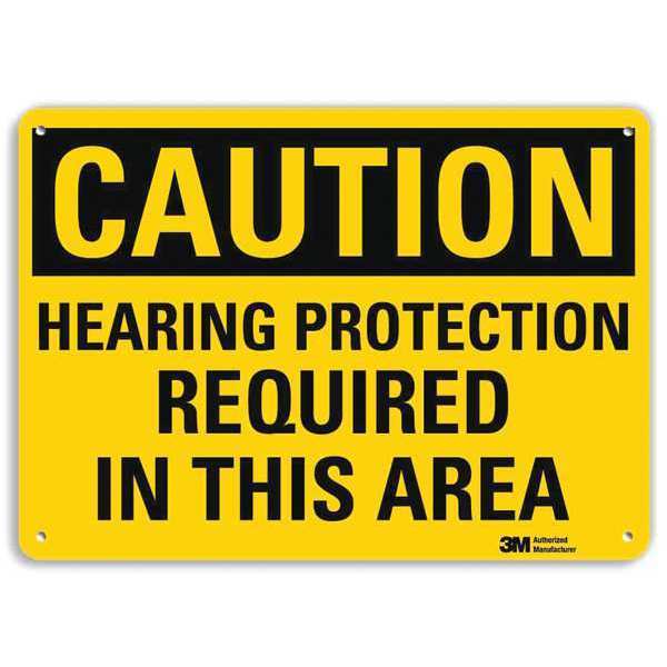 Lyle Safety Sign, Hearing Protectin Area, 10inH U4-1400-RA_14X10