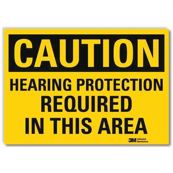 Lyle Safety Sign, Hearing Protectin Area, 14inW U4-1400-RD_14X10