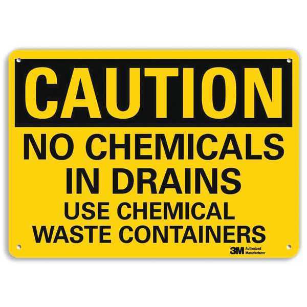 Lyle Caution Sign, 7 in H, 10 in W, Plastic, Vertical Rectangle, English, U4-1540-NP_10X7 U4-1540-NP_10X7
