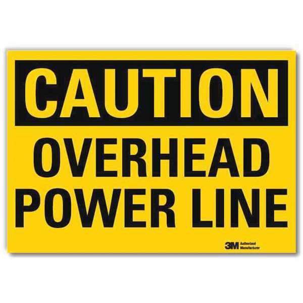 Lyle Safety Sign, Overhead Power Line, 10 in. W U4-1579-RD_10X7
