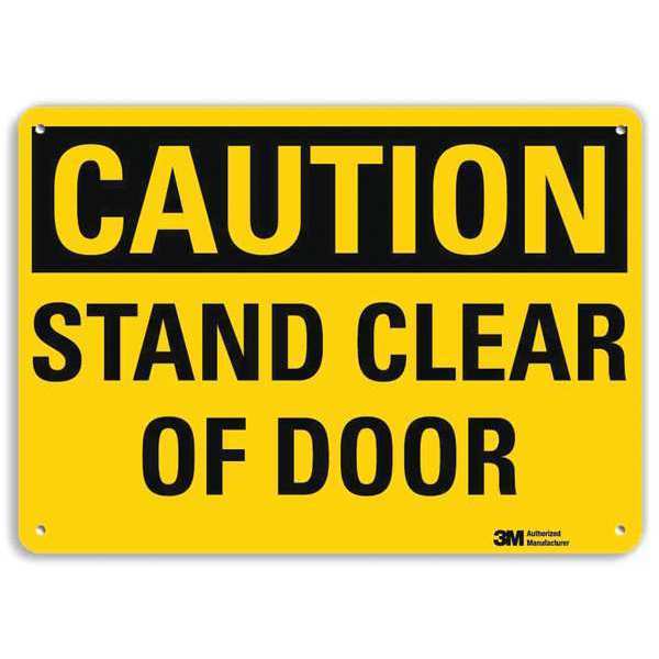Lyle Safety Sign, Stand Clear Of Door, 7in.H U4-1677-RA_10X7
