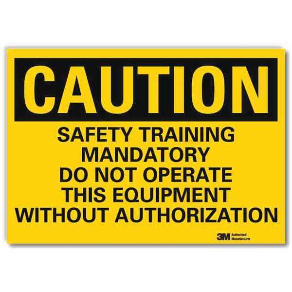 Lyle Safety Sign, Sfety Training, Caution, 14inW U4-1662-RD_14X10