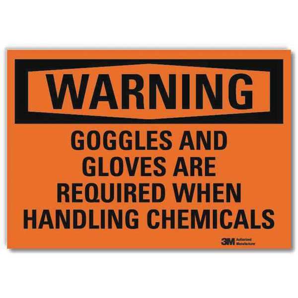 Lyle Warning Sign, Goggles Are Required, 5 in H U6-1100-RD_7X5
